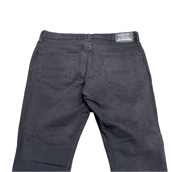 Signature by Levi Strauss Mens 36x30 Black Skinny Jeans Stretch Denim Skater - Picture 6 of 16